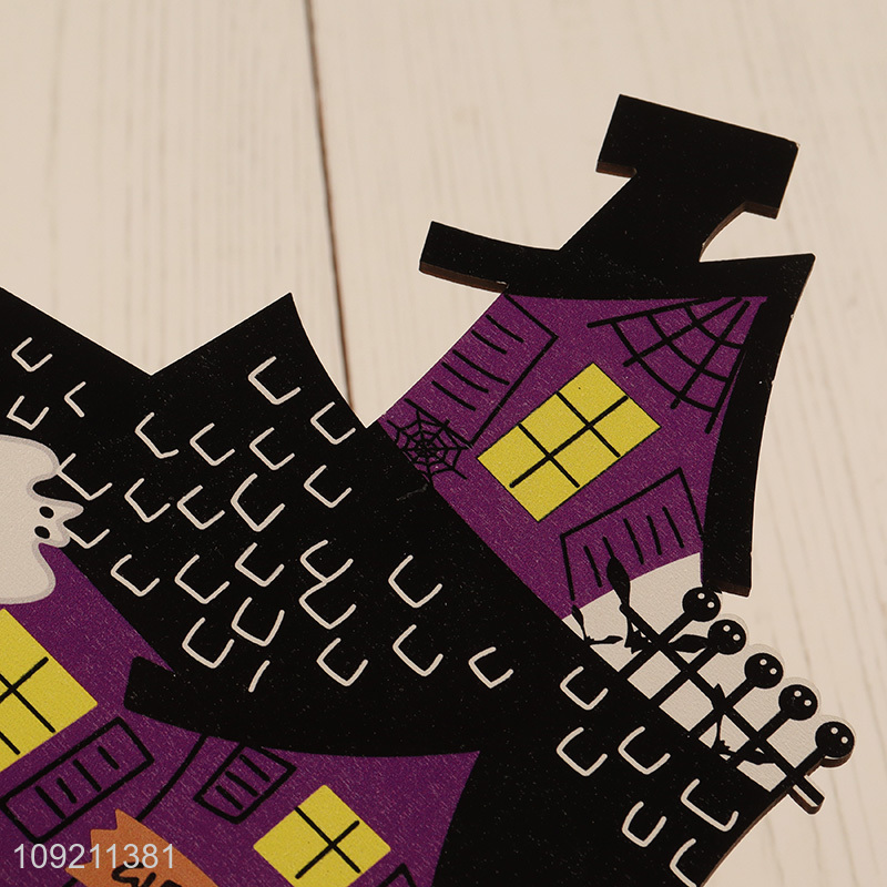 Good Quality Halloween Wooden Ornaments Haunted House Wooden Tabletop Decorations
