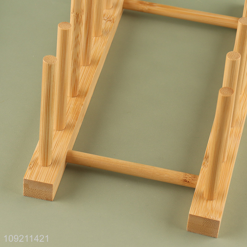 Factory Price Natural Bamboo Dish Drying Rack Plate Rack Mug Rack