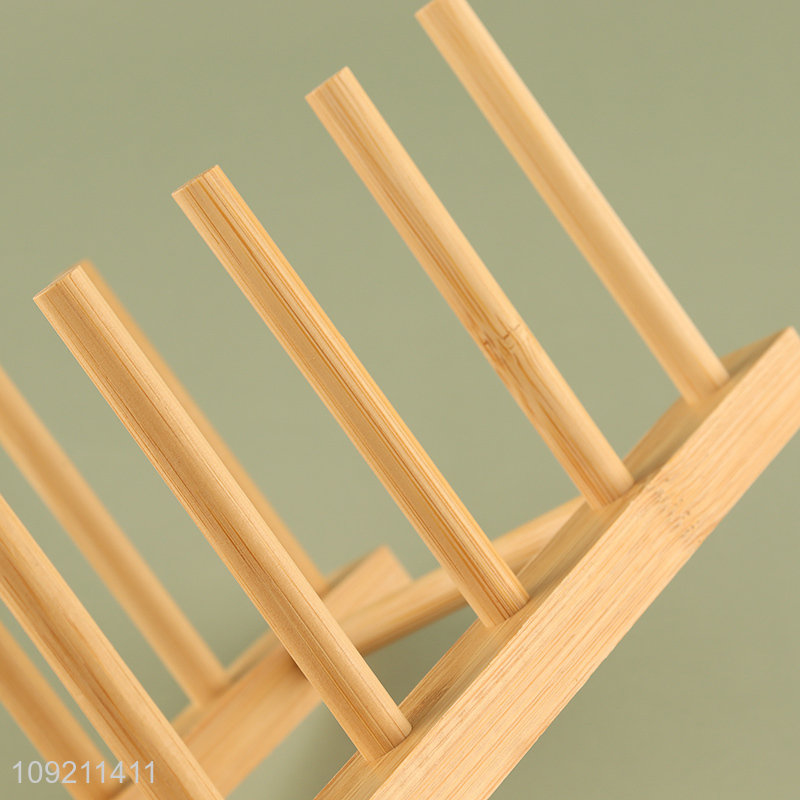 High Quality Natural Bamboo Dish Drying Rack Mug Holder for Kitchen