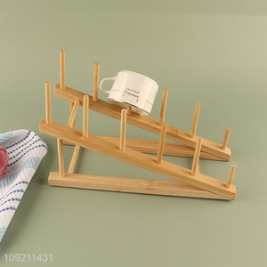 Online Wholesale Natural Bamboo Dish Rack Pot Lid Rack Cup Rack