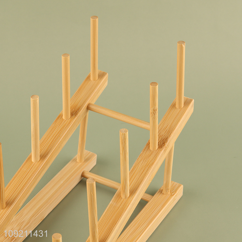 Online Wholesale Natural Bamboo Dish Rack Pot Lid Rack Cup Rack