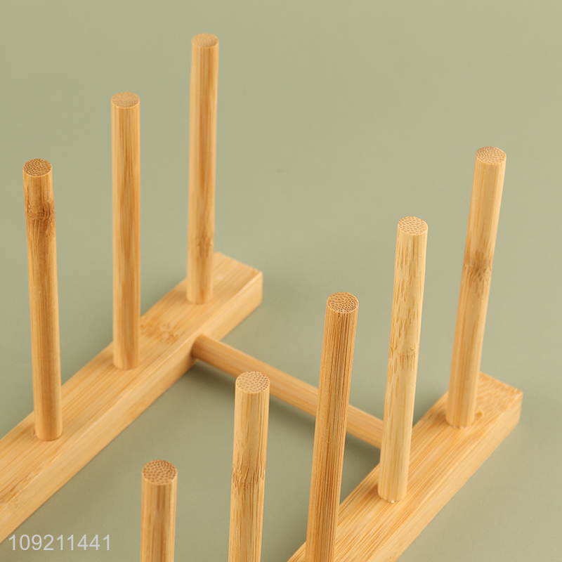 Factory Supply Bamboo Dish Plate Rack Cup Drying Rack for Kitchen