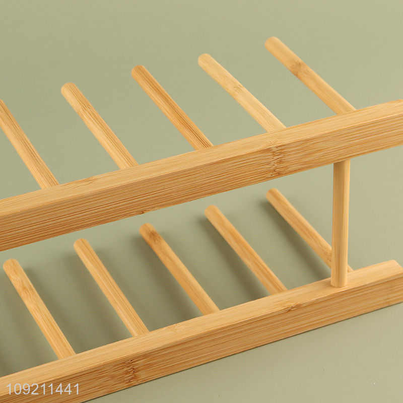 Factory Supply Bamboo Dish Plate Rack Cup Drying Rack for Kitchen