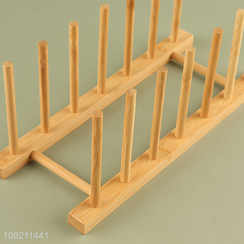 Factory Supply Bamboo Dish Plate Rack Cup Drying Rack for Kitchen