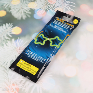 Top selling star shape yellow glow eyeglasses party glasses