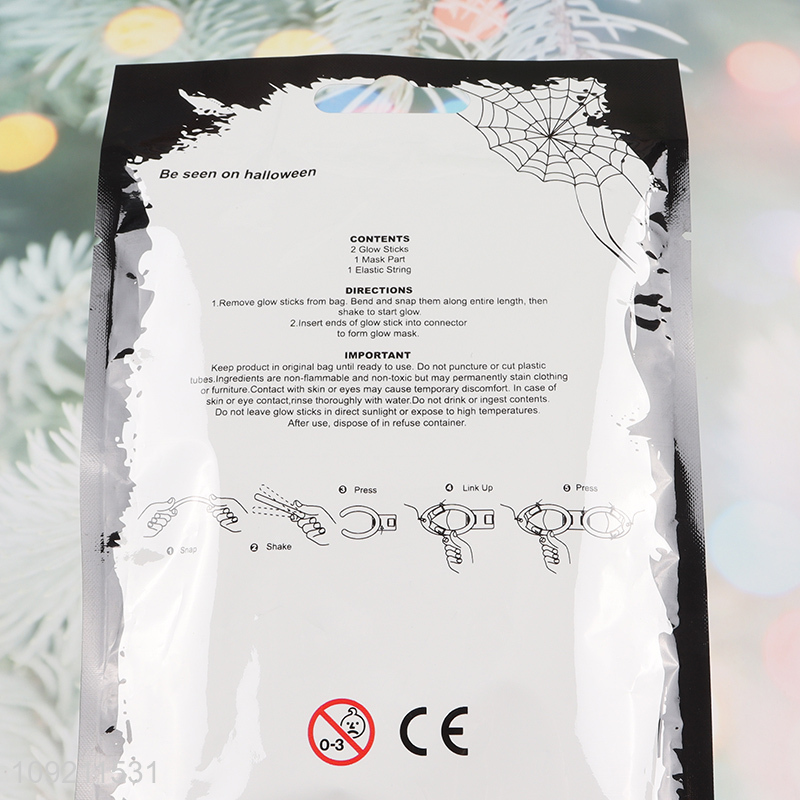 Low price Halloween supplies glow in the dark party mask for kids