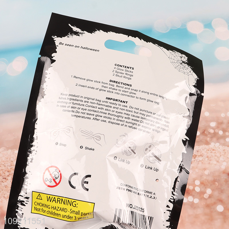 Yiwu market 4pcs Halloween party supplies glow Halloween rings