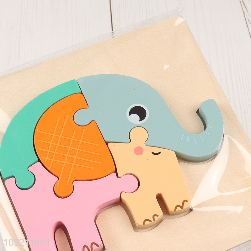 Online wholesale elephant shape wooden puzzle toys educational toys for kids