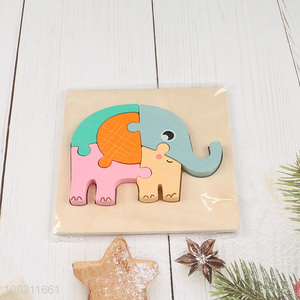 Online wholesale elephant shape wooden puzzle toys educational toys for kids