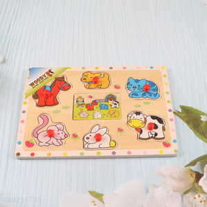 Most popular carton animal series wooden puzzle toys educational toys