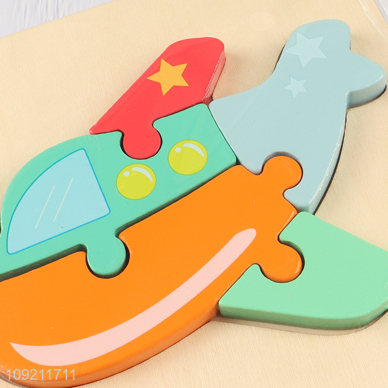Good price plane shape children wooden puzzle toys educational toys