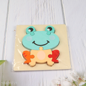 Top selling frog shape wooden puzzle toys educational toys wholesale