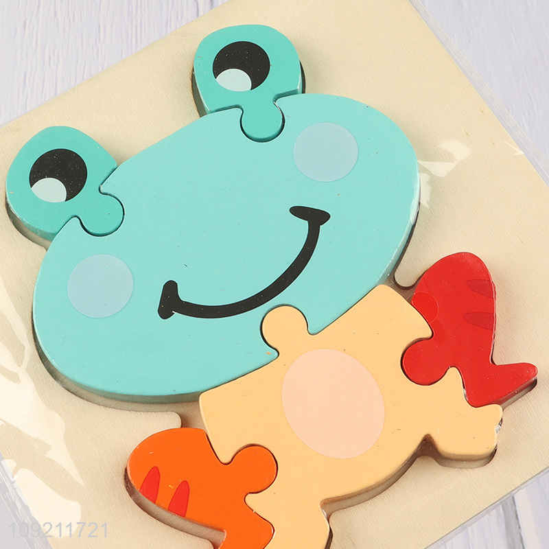 Top selling frog shape wooden puzzle toys educational toys wholesale
