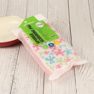 Yiwu market 3pcs printed kitchen dish washing <em>scouring</em> <em>pad</em> set for sale