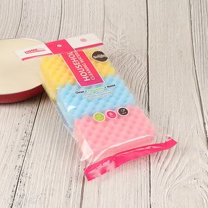 Top selling 3pcs kitchen dish washing <em>scouring</em> <em>pad</em> cleaning sponge
