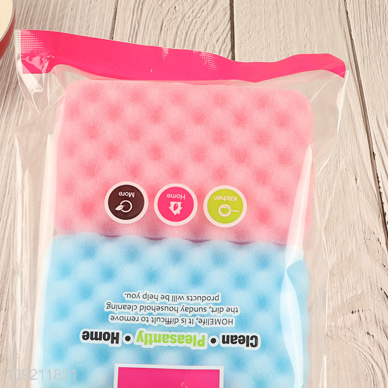 Top selling 3pcs kitchen dish washing scouring pad cleaning sponge