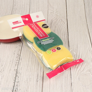 Online wholesale 3pcs double-sided kitchen dish washing <em>scouring</em> <em>pad</em> cleaning sponge