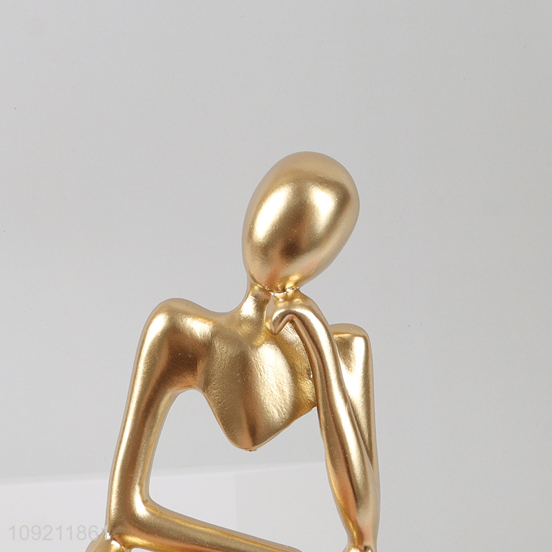 Top selling golden home decor thinker figure statue resin crafts