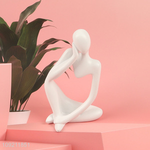 China products white thinker figure statue home decor desktop decor