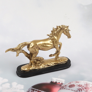 New arrival home decor office desktop decor golden horse figure statue