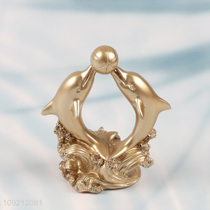 New arrival golden dolphin statue art decoration for home decor