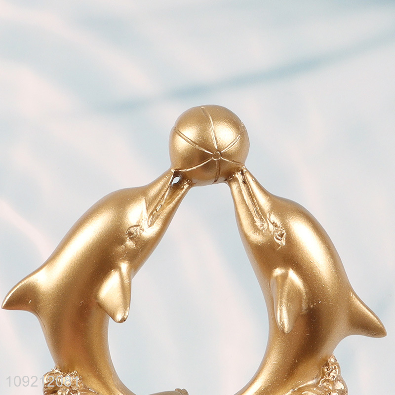 New arrival golden dolphin statue art decoration for home decor