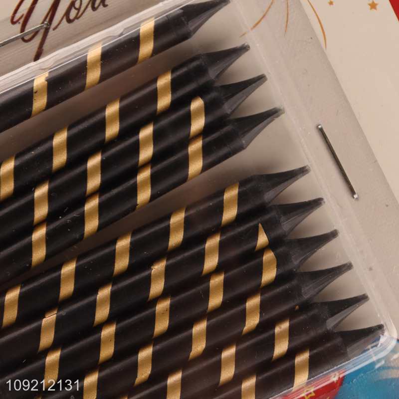 New Arrival 10-Count Striped Cake Candles Birthday Party Candles