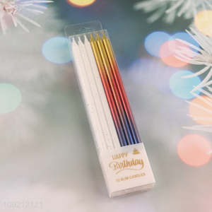 Good Quality 12-Count Long Thin Cake Candles Birthday Party Candles