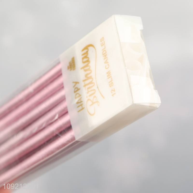 Online Wholesale 12-Count Rose Gold Long Thin Birthday Cake Candles