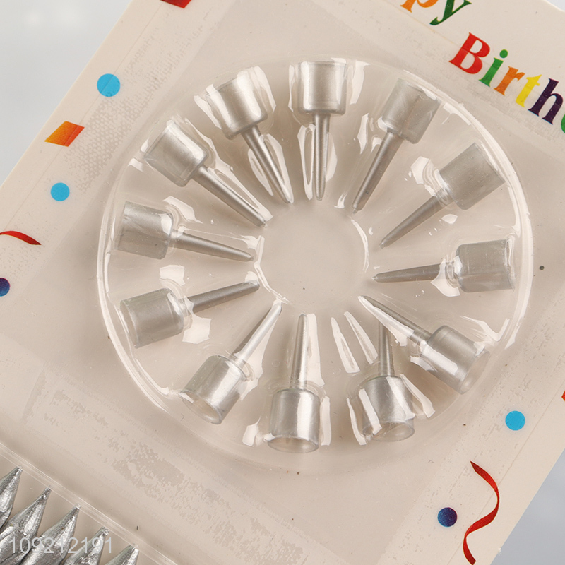 Factory Supply 12-Count Silver Spiral Birthday Candles Cupcake Candles