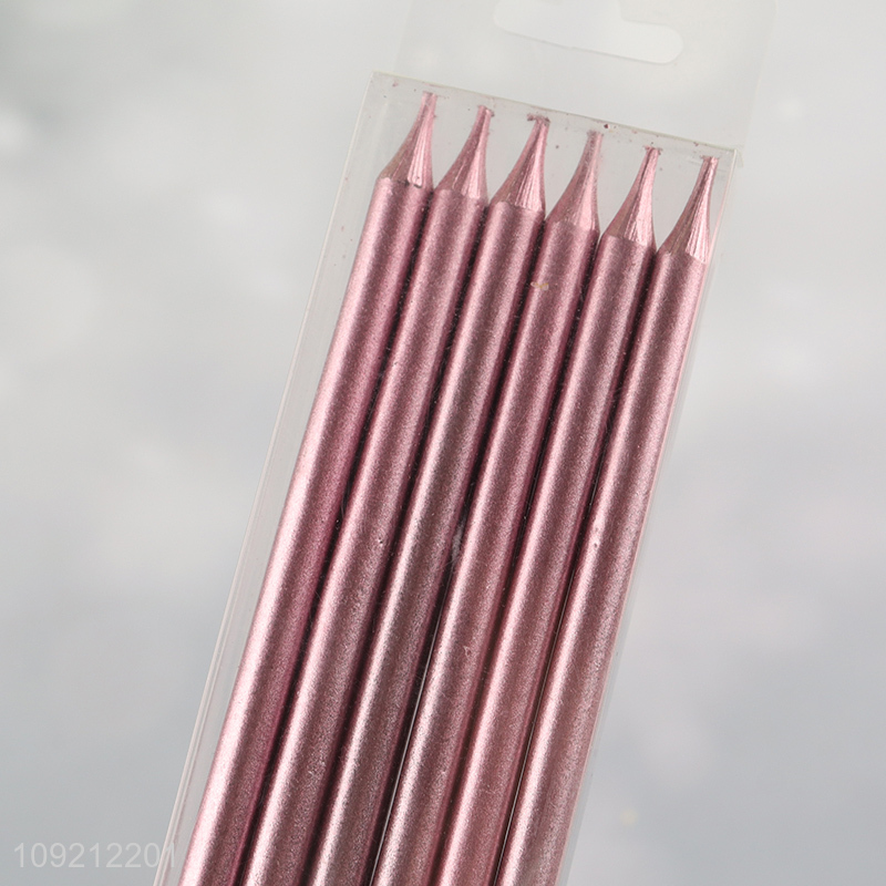 Online Wholesale 12-Count Rose Gold Long Thin Birthday Cake Candles