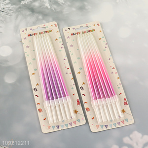 Good Quality 6-Count Gradient Birthday Candles Long Thin Cake Candles