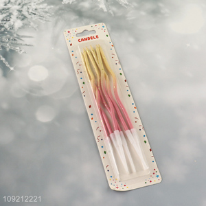 New Arrival 6-Count Twisted Birthday Candles Long Thin Cake Candles
