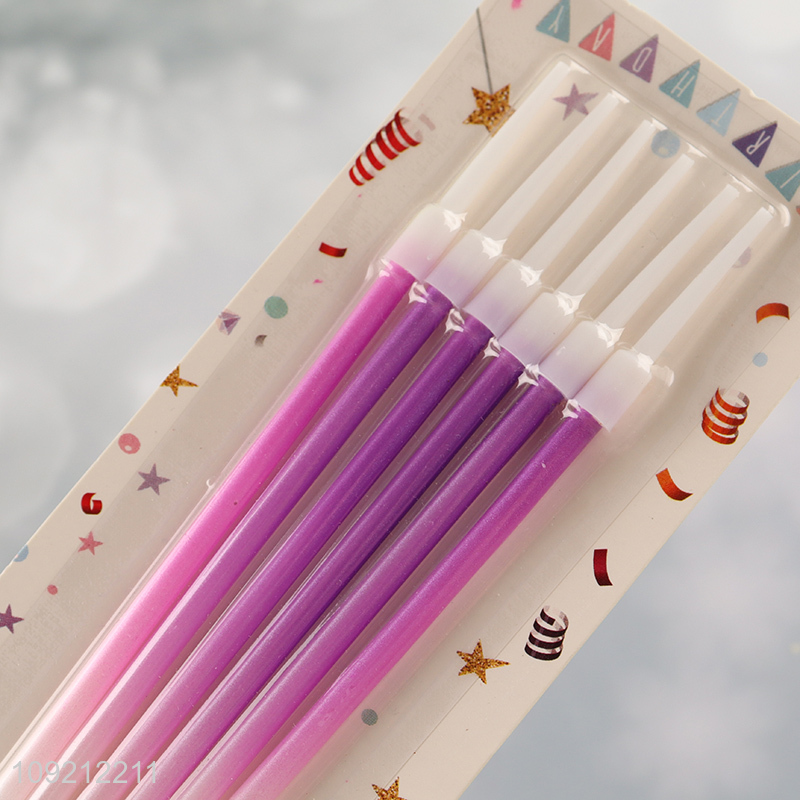 Good Quality 6-Count Gradient Birthday Candles Long Thin Cake Candles