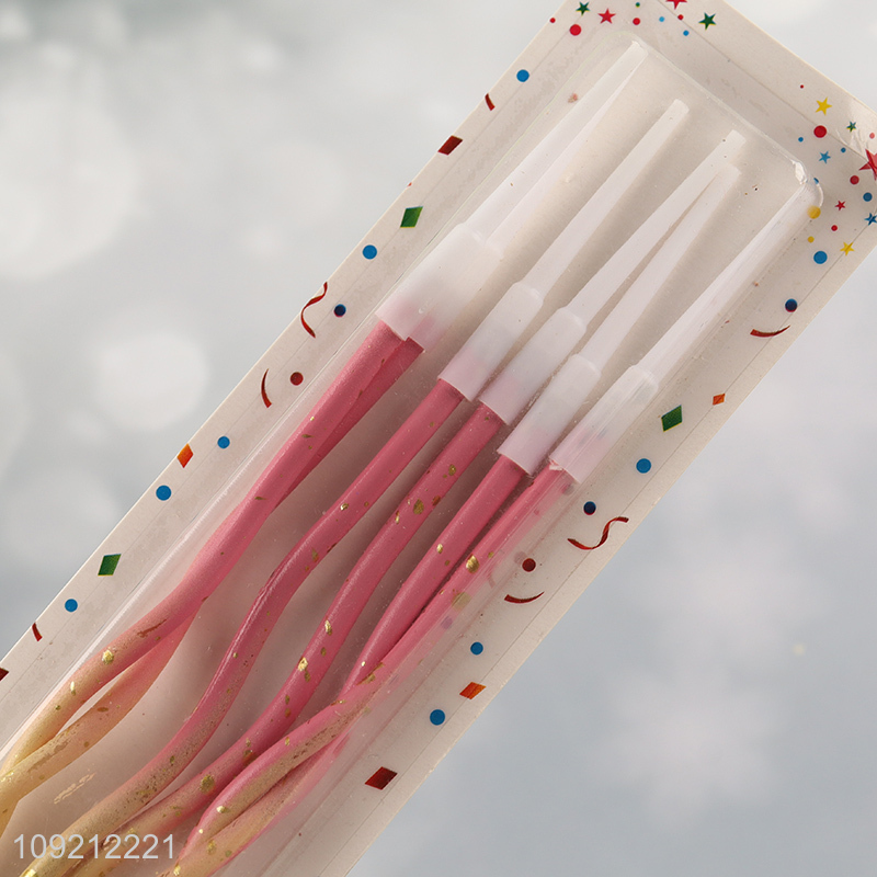 New Arrival 6-Count Twisted Birthday Candles Long Thin Cake Candles