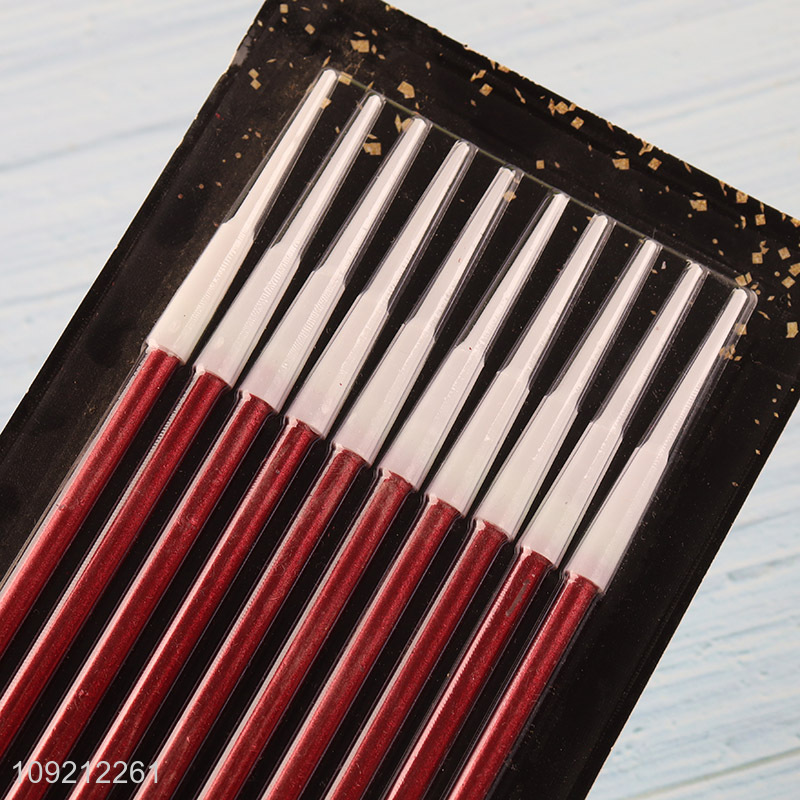 Factory Price 10-Count Long Thin Metallic Cake Candles for Birthday