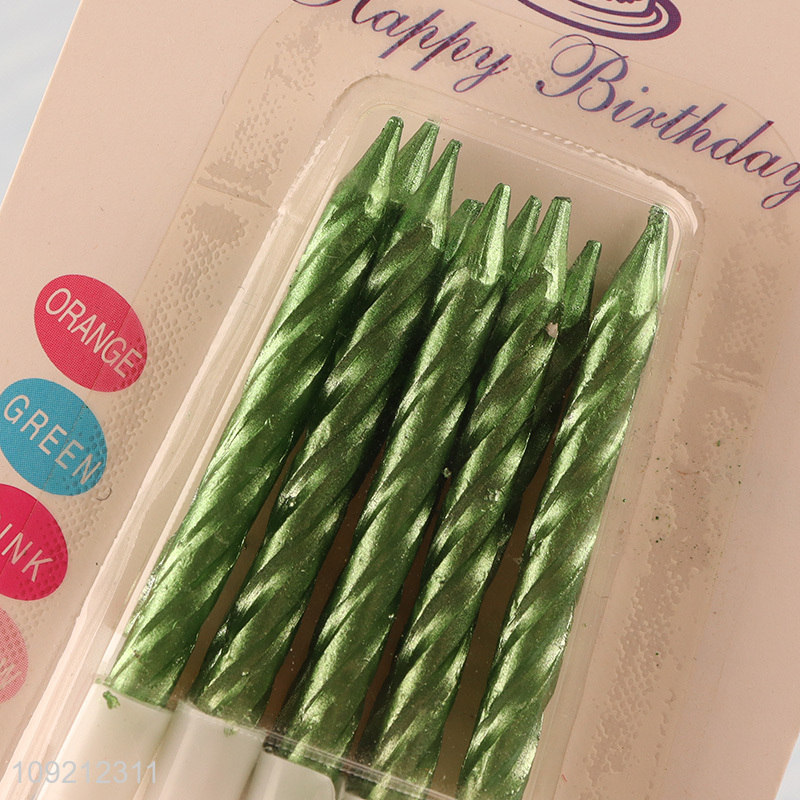 New Arrival 10-Count Spiral Birthday Candles Metaliic Cake Cupcake Candles