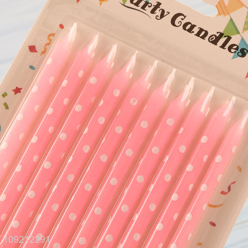 Online Wholesale 10-Count Polka Dot Candles Cake Candles for Birthday Wedding