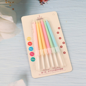 New Product 6-Count Pastel Birthday Candles Colorful Party Cake Candles