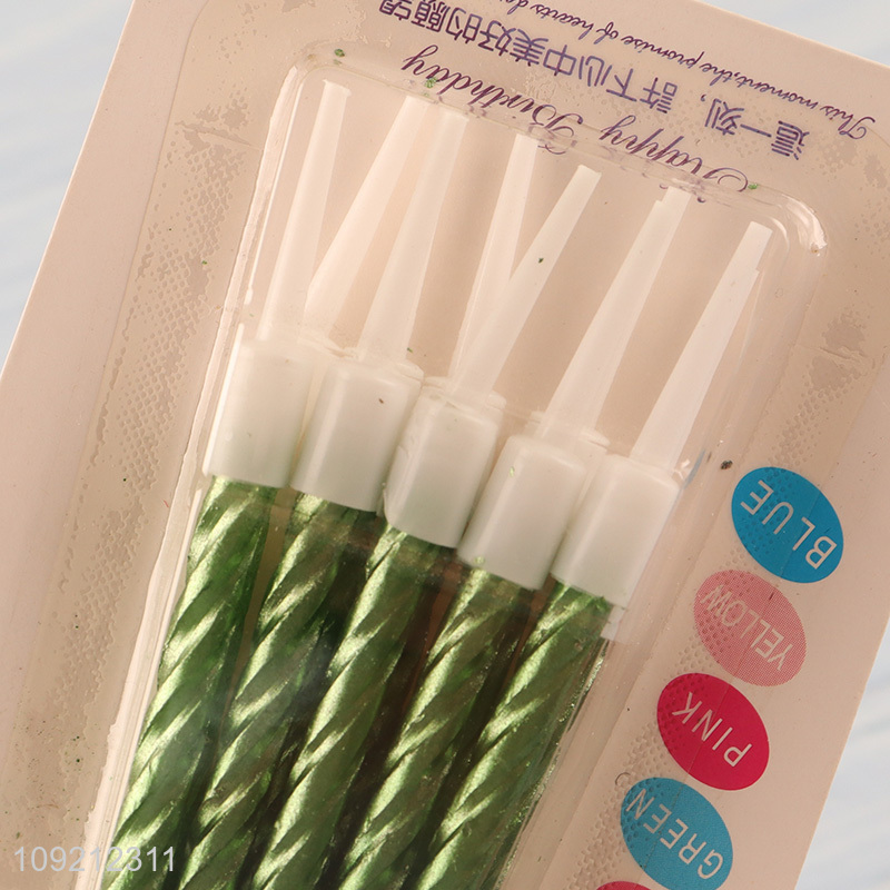 New Arrival 10-Count Spiral Birthday Candles Metaliic Cake Cupcake Candles