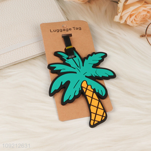 Popular products portable coconut tree shape luggage tag for sale