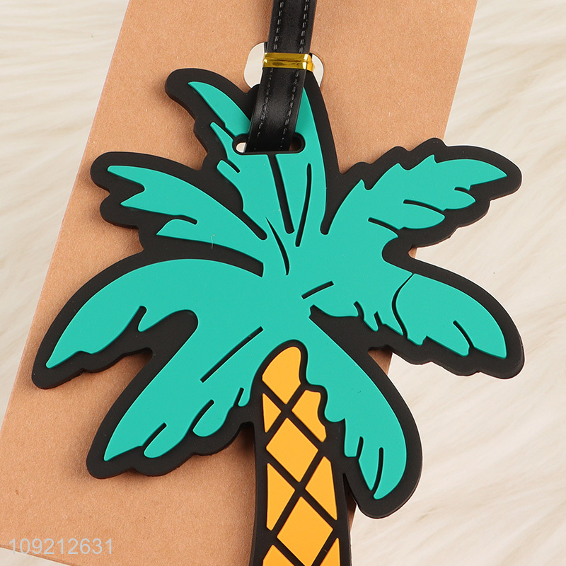 Popular products portable coconut tree shape luggage tag for sale