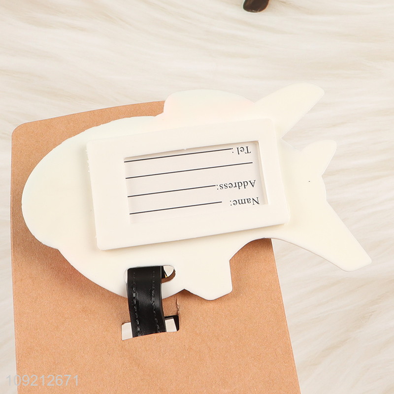 Good quality plane shape portable pvc luggage tag for sale