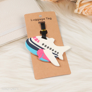 Good quality plane shape portable pvc luggage tag for sale