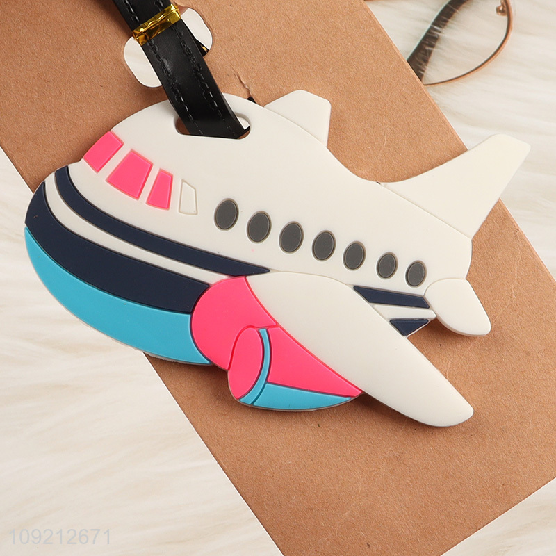 Good quality plane shape portable pvc luggage tag for sale