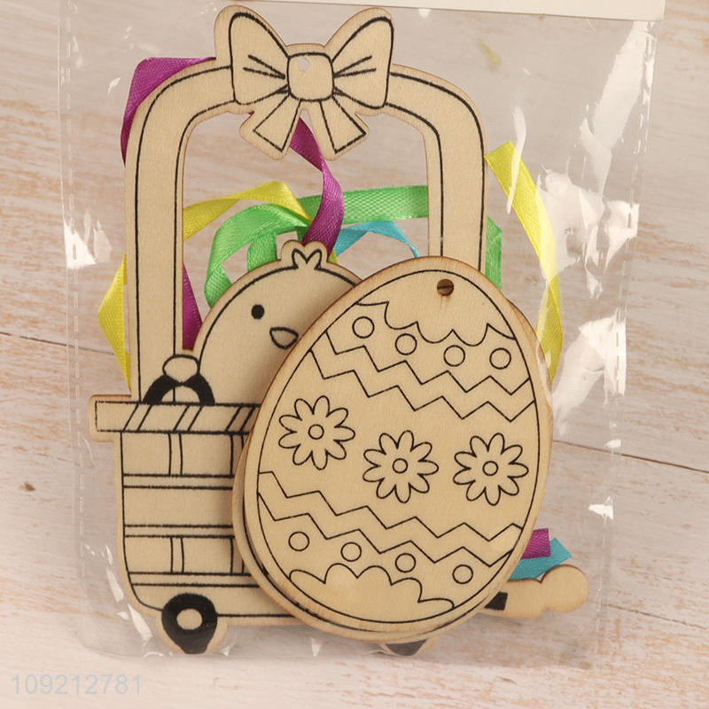 Top quality wooden crafts Easter hanging ornament decoration