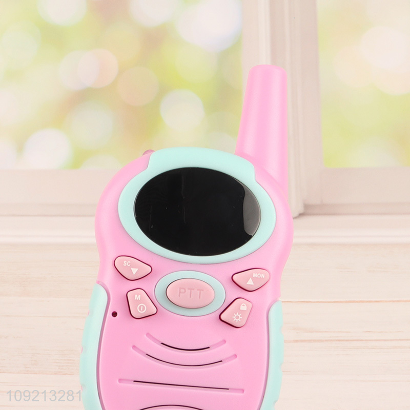 New arrival pink 2pcs portable travel walkie talkie set