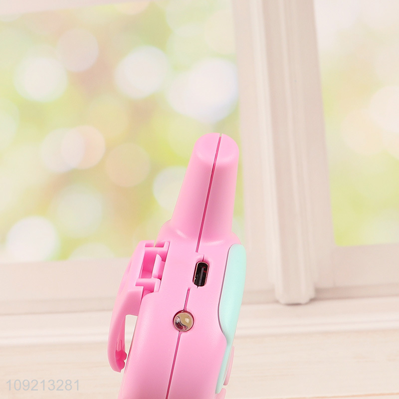 New arrival pink 2pcs portable travel walkie talkie set