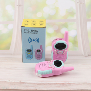 New arrival pink 2pcs portable travel walkie talkie set