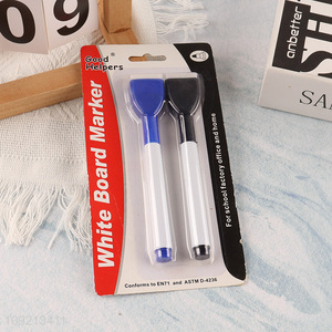 Good Quality 2 Pieces Magnetic Dry Erase White Board Markers with Erasers